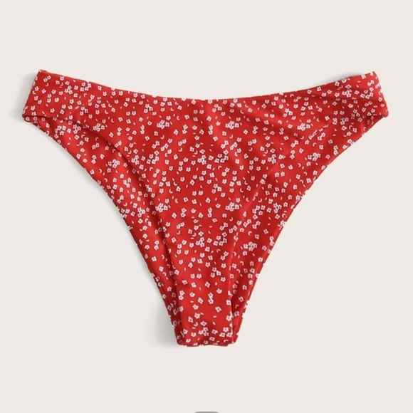 shein red and white floral bikini bottoms - Picture 4 of 4